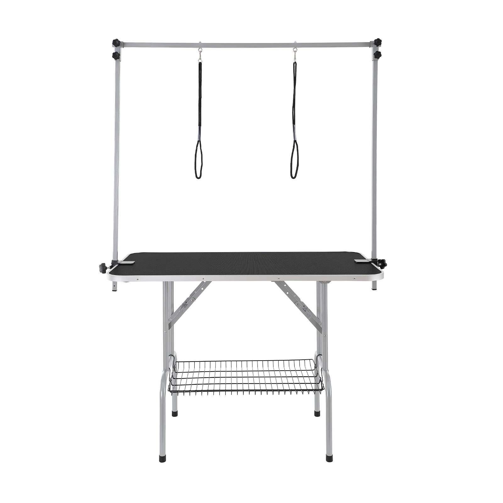 Pet Grooming Table Two Arms With Clamp, 46'' Dog Grooming Station, Foldable Pets Grooming Stand For Medium And Small Dogs, Free