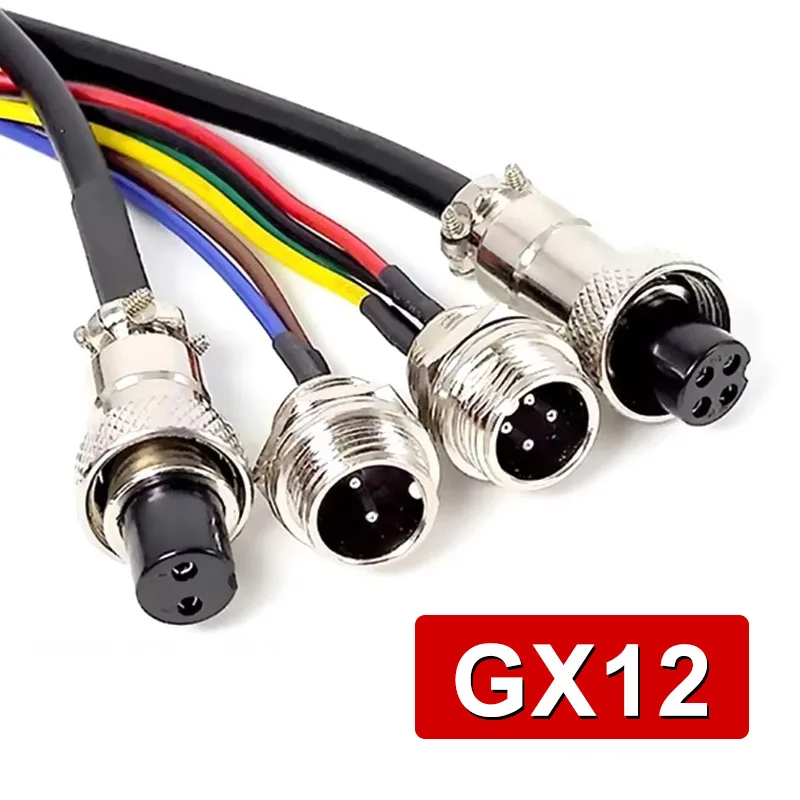 GX12 2 3 4 5 6 7 Pin Aviation Plug Extension Line M12 Male Female Connector Cable 5A Industrial Grade Welding Connection Cord