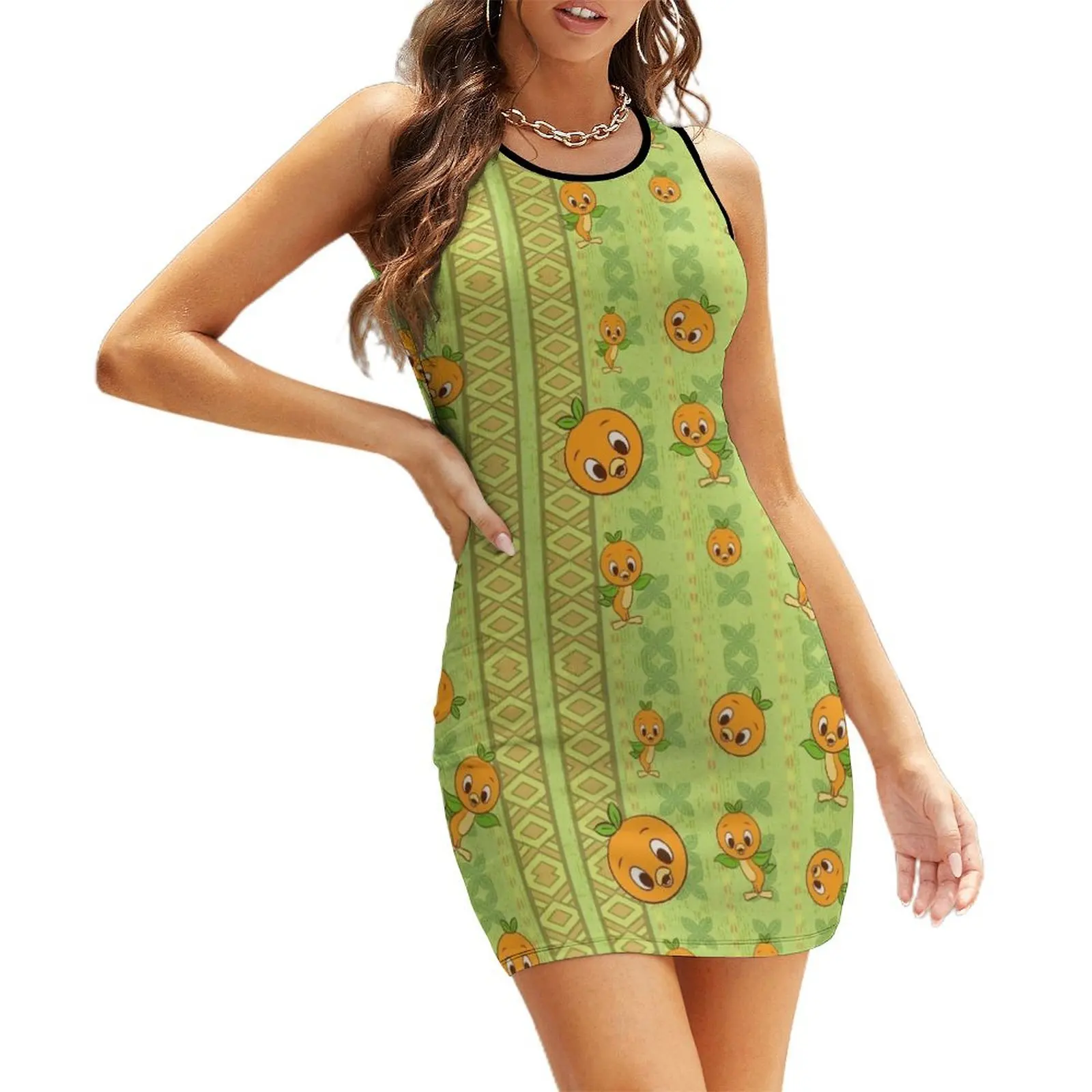 

Orange bird! Sleeveless Sundress summer outfits for women 2025 Women's clothing cocktail dresses dresses for women