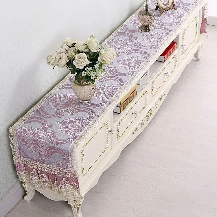 European TV Cabinet Cover Cloth Table Flag Tassel Tablecloth Table Runner Household TV Ark Dustproof Cover Dresser Cloth