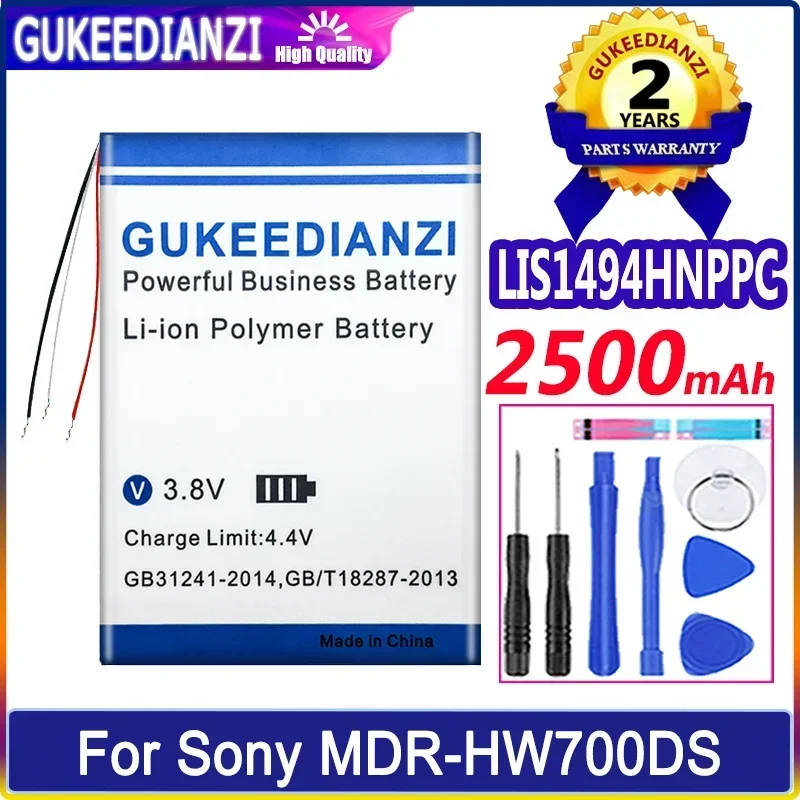 GUKEEDIANZI Сменный аккумулятор LIS1494HNPPC 2500 мАч для Sony MP3 NWZ-F800 F805 F806 NWZ-A15 LIS1494 MDR-HW700DS Аккумуляторы