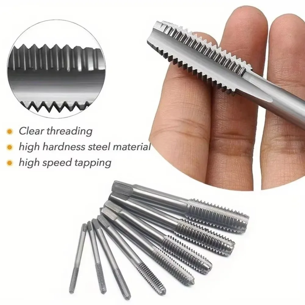 8/12/20Pcs Multi-specification Metric Hand Tap and Die Set​​ Metric System Plumbing & Pipe Fitting​​ Tap Wrench Reamer Tools