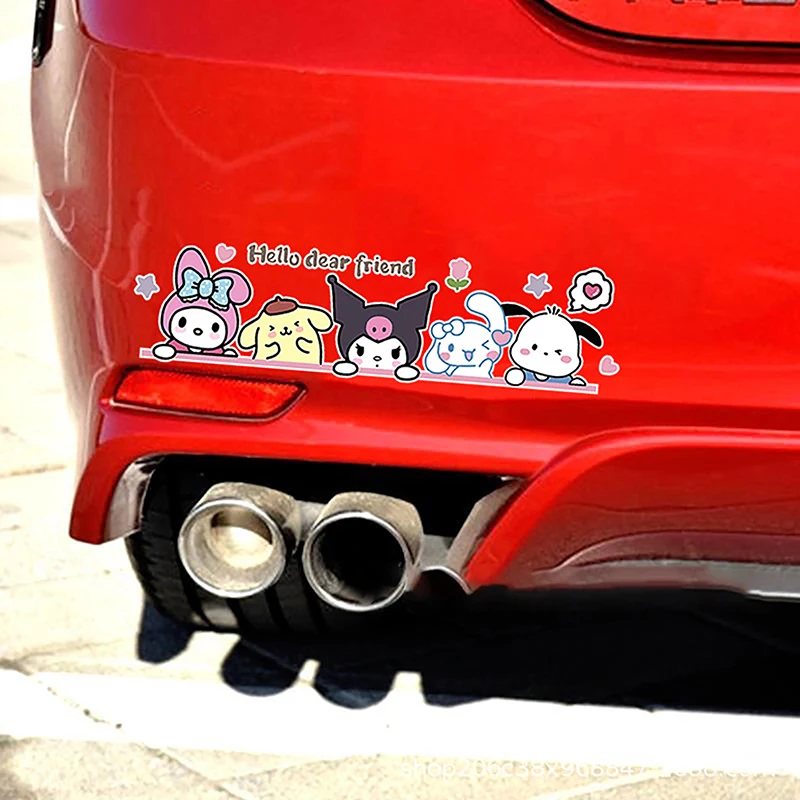 DIY Accessories Sanrio Hello Kitty 3D Cute Car Door Stickers Car Handle Protective Film Waterproof Vinyl Decal Decoration