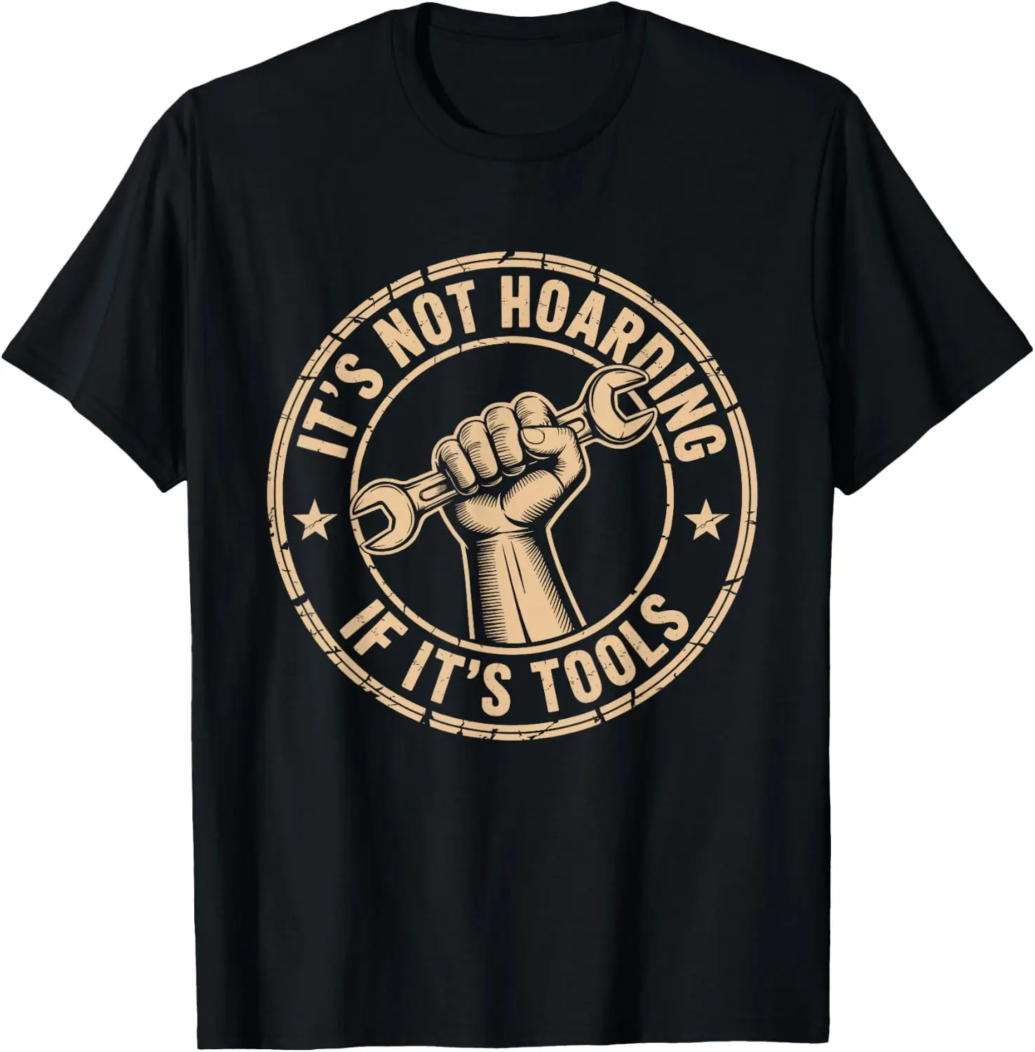 Not Hoarding If It's Tools Funny Mechanic Carpenter Dad T-Shirt 100% Cotton Trendy Y2K Short-Sleeve Tee – Soft, Quick-Drying, &