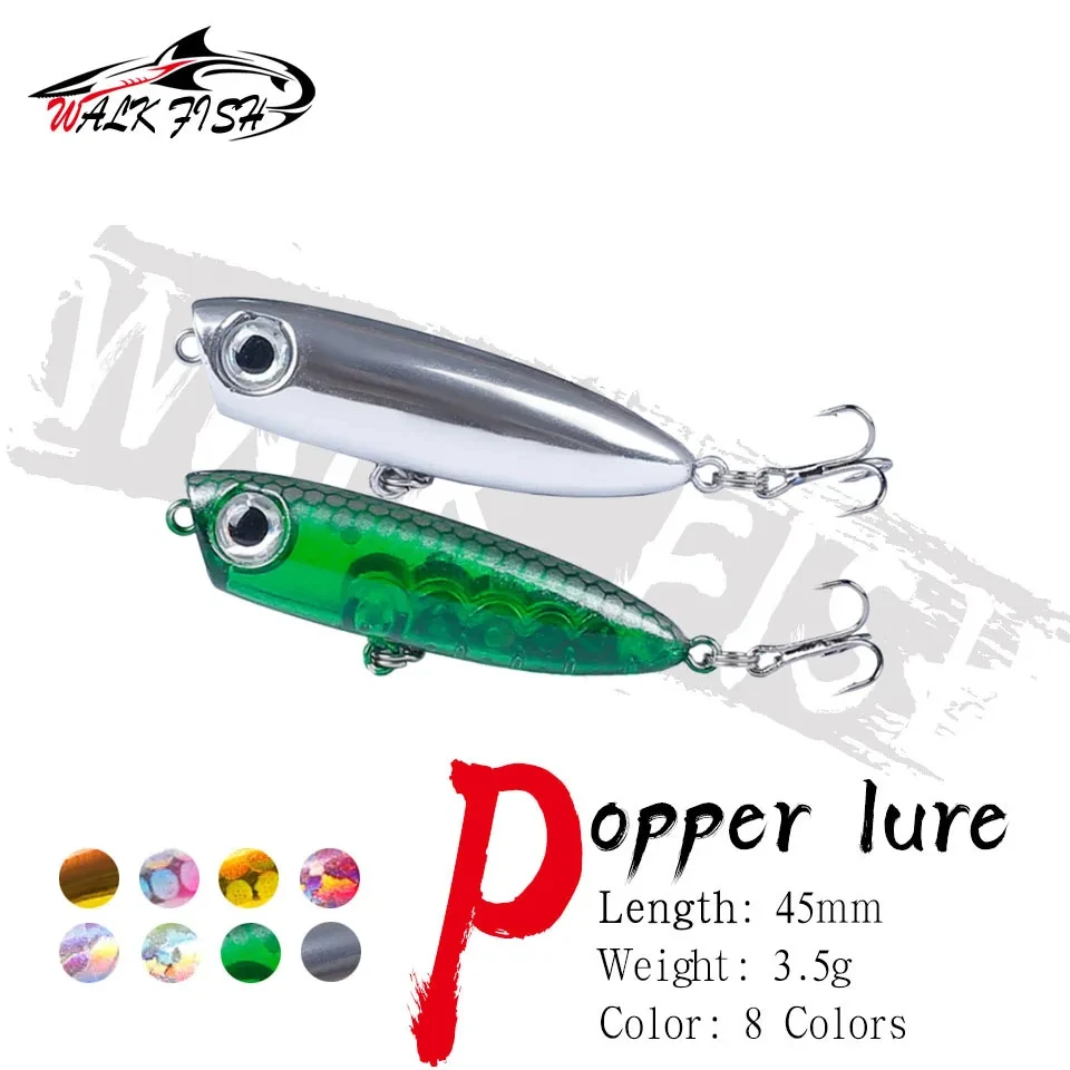 Walk Fish 1pcs 45mm/3,5g neuer Popper Bleistift köder Top water Schwimm köder für Pesca Köder Hart köder Wobbler Köder Angel köder
