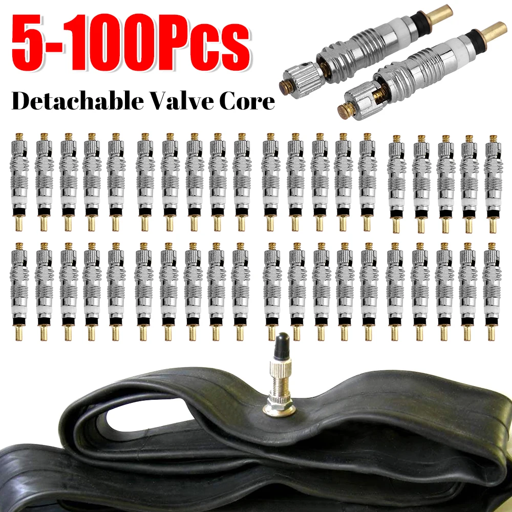 

5-100PCS Bicycle Tyre Valve Core Detachable Presta Bicycle Valve Cores Bike Tire Valve Core Set Outdoor Repair Tools Accessories