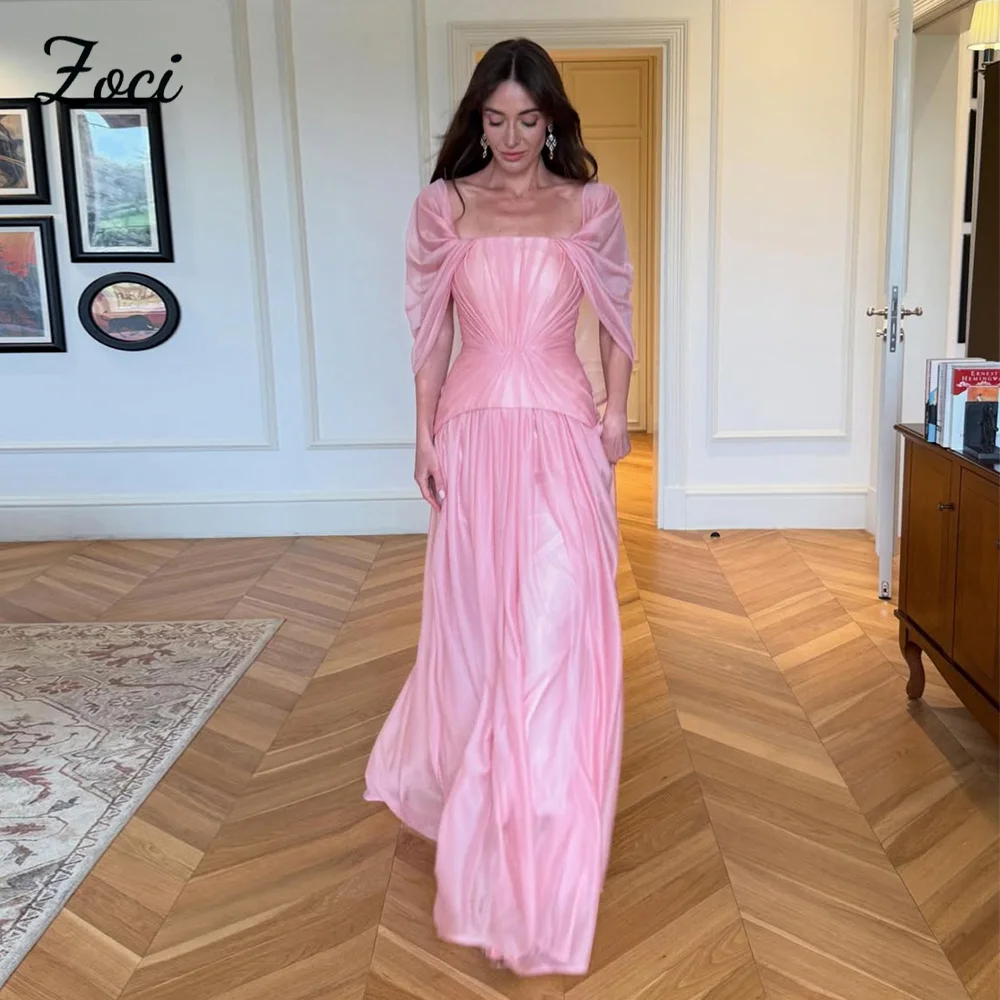 

Zoci Dubai шифоновое платье для выпускного вечера розовые вечерние платья женские 2026 длинные плиссированные вечерние платья трапециевидной формы по индивидуальному заказу