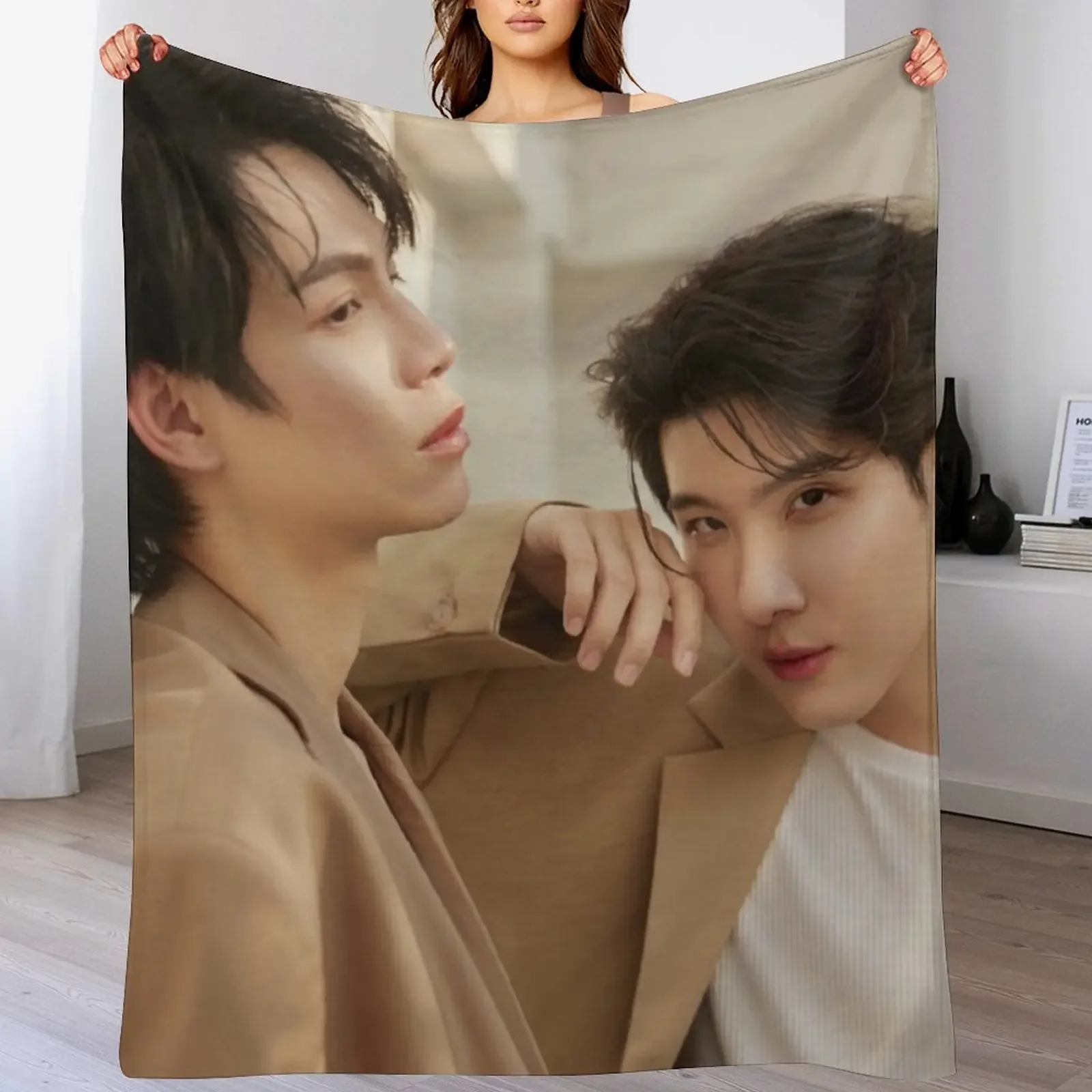 

First Khaotung Only Friends BL SERIES thai  thailand gmmtv bl series Throw Blanket Large Hairys Blankets