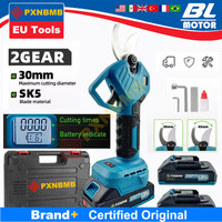 PXNBMB 2 Gears 30mm Electric Pruner Shear Fruit Tree Bonsai Cordless Pruning Scissors Power Tools For Makita 18V Battery Pin