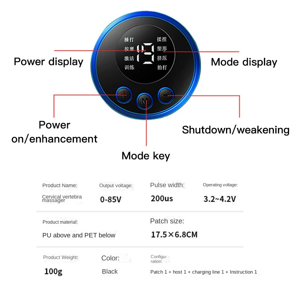 Ems elektrische Puls Nacken massage gerät Gebärmutter hals massage Patch Rücken Aufkleber Muskels timulator tragbare Linderung Schmerzen entspannen Massage ador