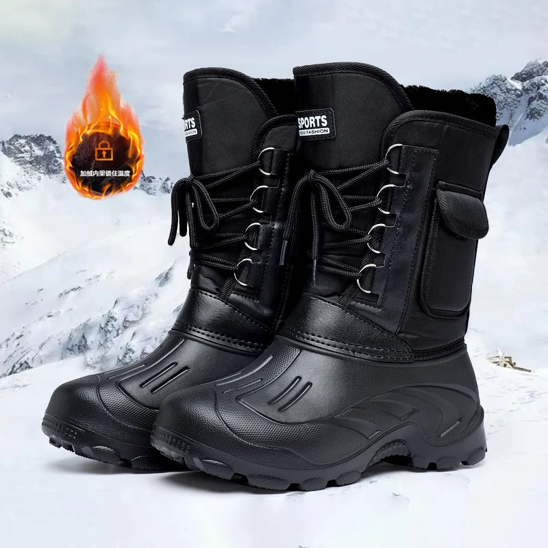 

Winter Snow Boots, Waterproof Fishing Hunting Shoes, Anti-skid Reef Rock Fishing Shoes, Outdoor Thickened Plush Hiking Boots