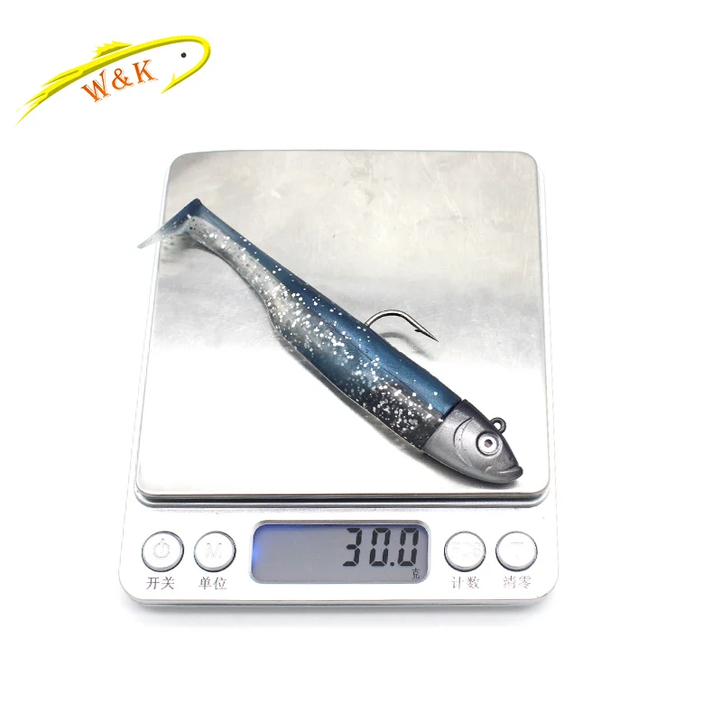 Seabass Fishing Lure 8 Colors 9 cm 3.5 inch Paddle Tail Soft Lure with 22g Jig Head Laser Eyes Tuna Rock Fishing Lures