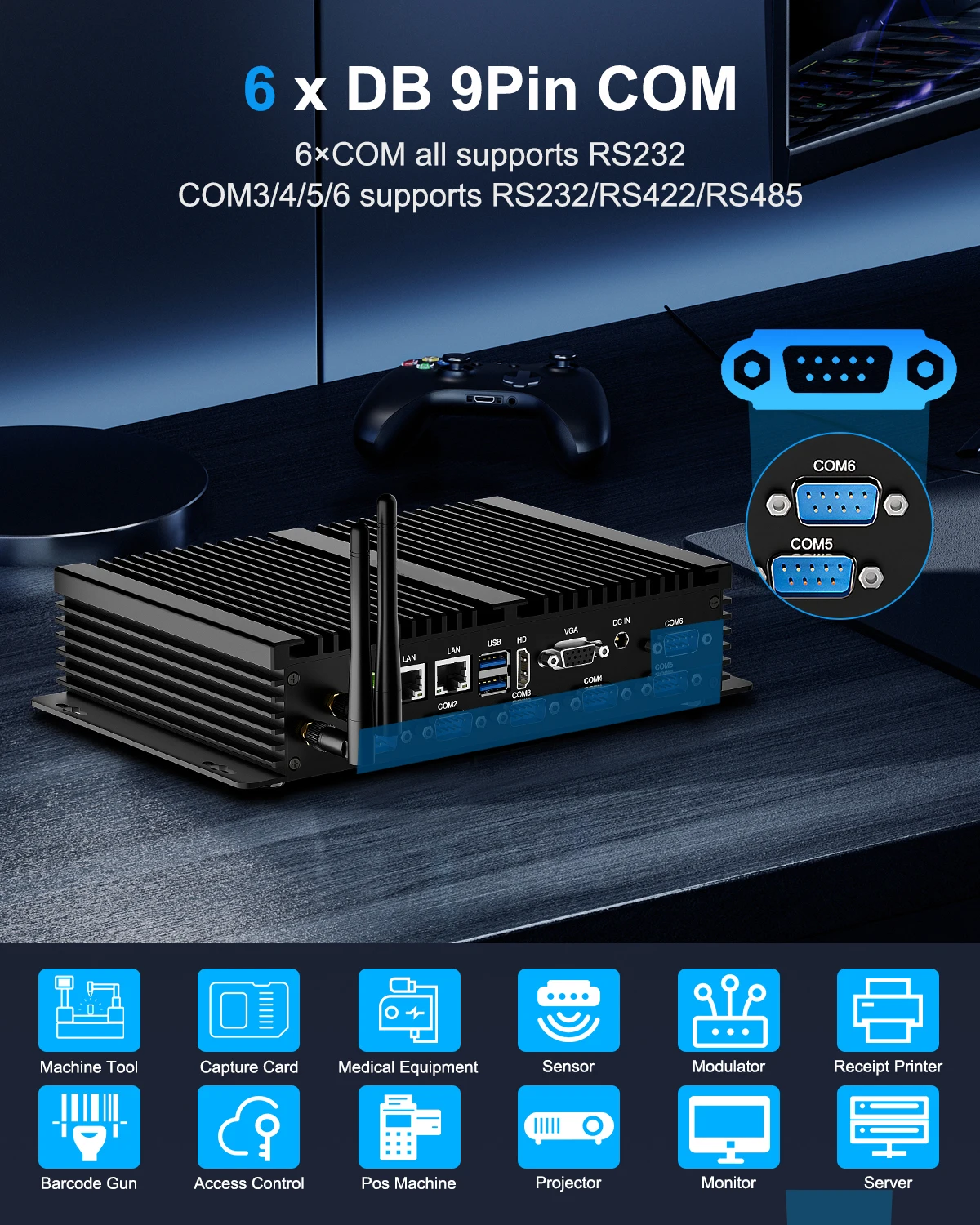 HYSTOU Factory Price IPC Core i5-4200U Embedded Desktop Computer DDR3 6×COM RS232 HD Output Stable Industrial Mini PC
