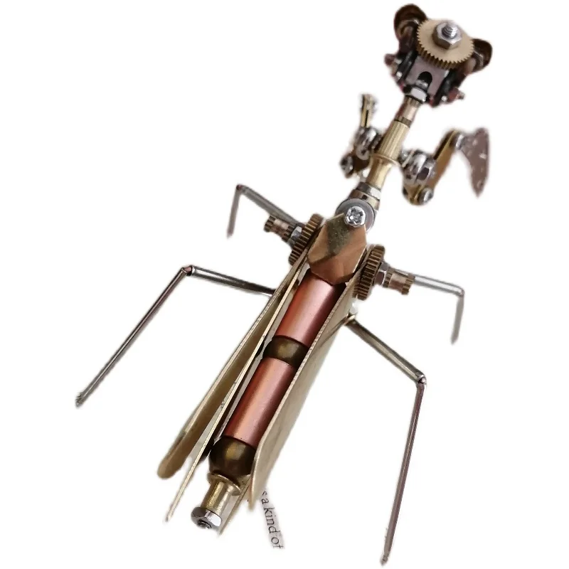 

3D steampunk mechanical insect all-metal small mantis animal model handicraft living room decoration - Finished Product