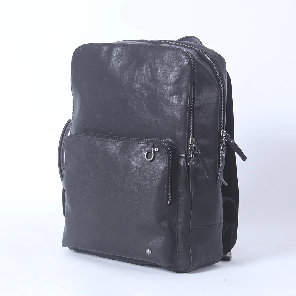 S.WORKER Lässiger Rucksack aus echtem Leder für Herren, 15-Zoll-Laptop-Rucksack aus Rindsleder, handgefertigt, modischer Preppy-Stil, Schultasche, Tagesrucksack – Detail 9