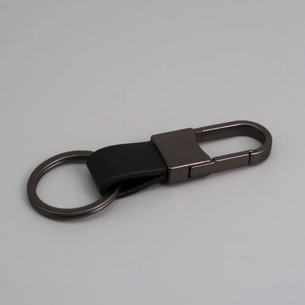Alloy Leather Fur Keychain Anti-Lost Durable Leather Waist Hanging Key Chain Multifunctional Carabiner Holder