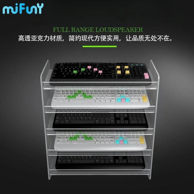 MiFuny Keyboard Display Stand Transparent Acrylic Cabinet Desktop Storage Rack Custom Computer Mechanical Keyboards Storage Rack