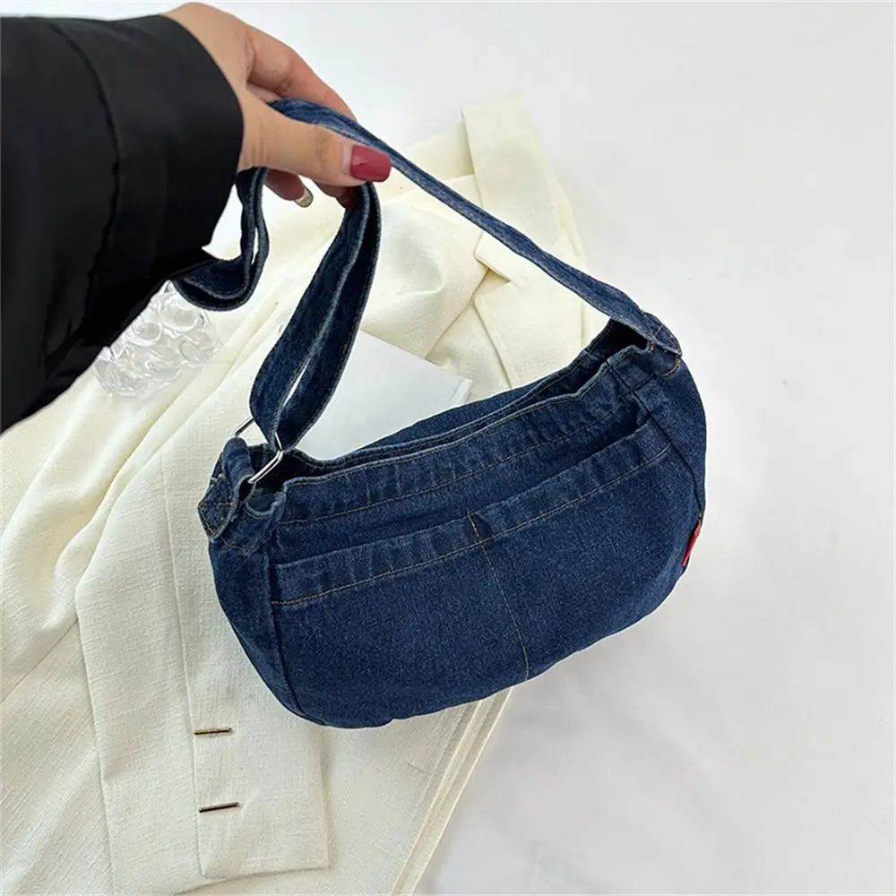 Denim Fabric Crossbody Bags Personality Ultra-large Capacity Vintage Tote Bag Handbags Gentlewoman