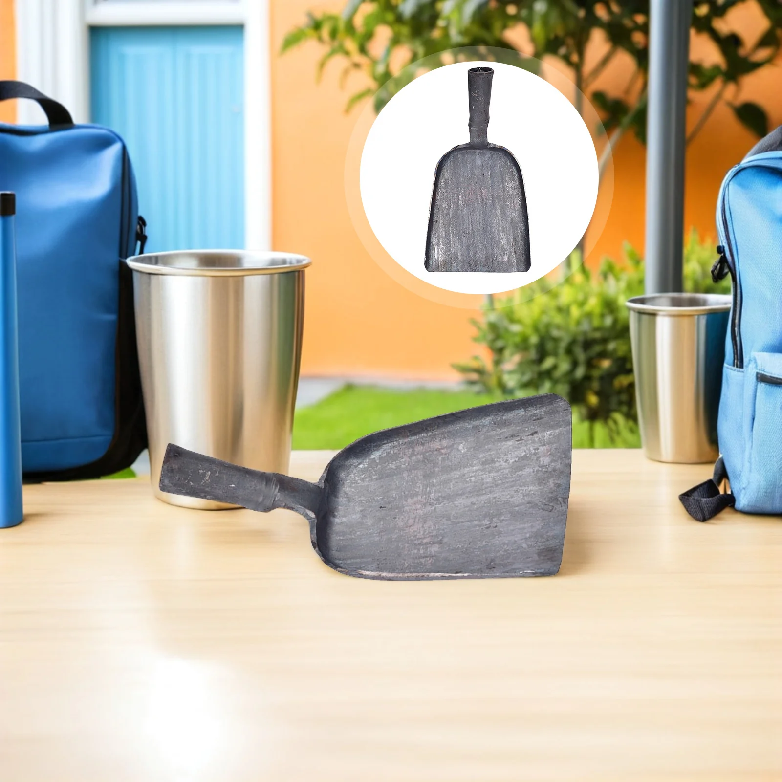 Steel Coal Shovel Heavy Duty Long Handle Fireplace Ash Shovel Multipurpose Cleaning Tool Bbq Grill Coal Scoop Portable