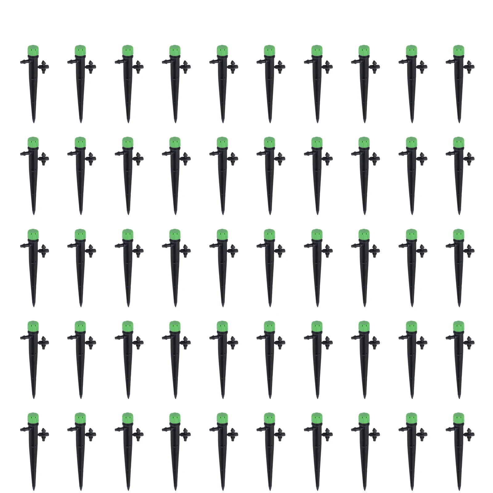 Drip Irrigation Drippers Black/Green/blue/Red For 7mm Tube 360° 50pcs/set Adjustable Garden Irrigation Systems