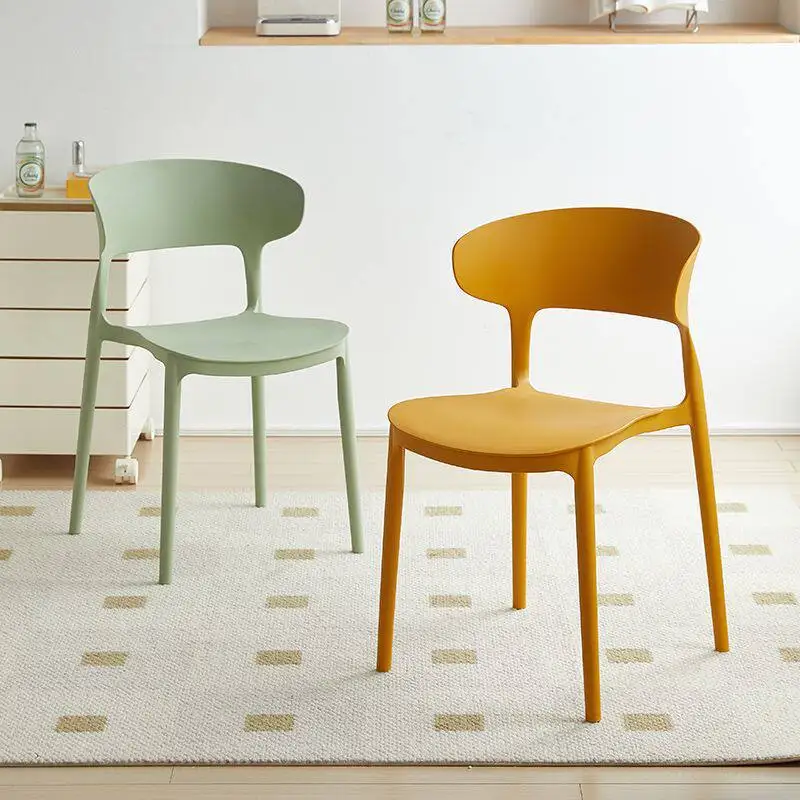 Plastic Horn Chair Household Dining  Thickened Stackable Restaurant  Thickened Leisure  Back