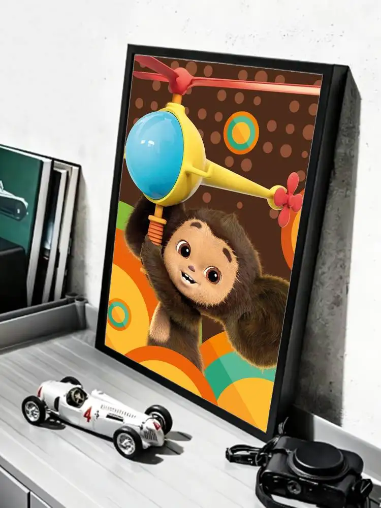 Big Ear Brown Furry Creature C-Cheburashka   Poster HD Self Adhesive Waterproof Wall Art Ideal for Home Office Dorm Gift