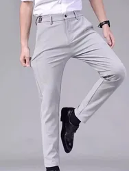 New Spring Autumn Ultra-thin Men's Stretch Slim Straight Casual Pants High Quality Fashion Breathable Golf Sports Trousers