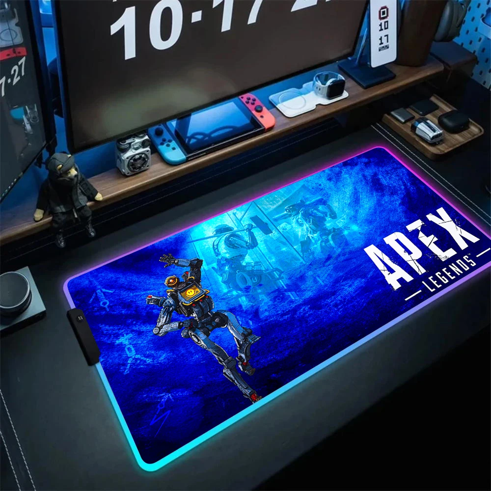 Rgb Mouse Pad Gaming Apex Legends Big Dazzling Cool Mousepepad Back Light Deskmat Cheap Pc Gamer Cabinet Office Accessories Xxl