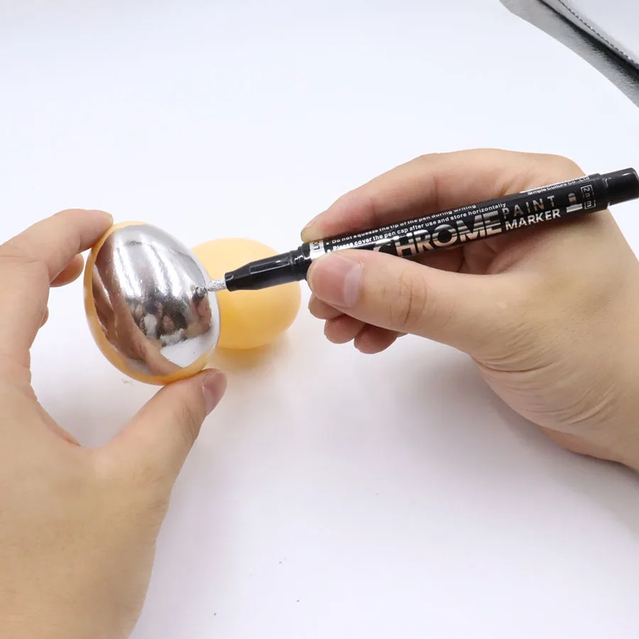 4/1pcs Chrome Pen Marker Mirror Waterproof Paint Repair For Model Cards Posters Rock Ceramic Glass Metallic Gold Silver 0.7