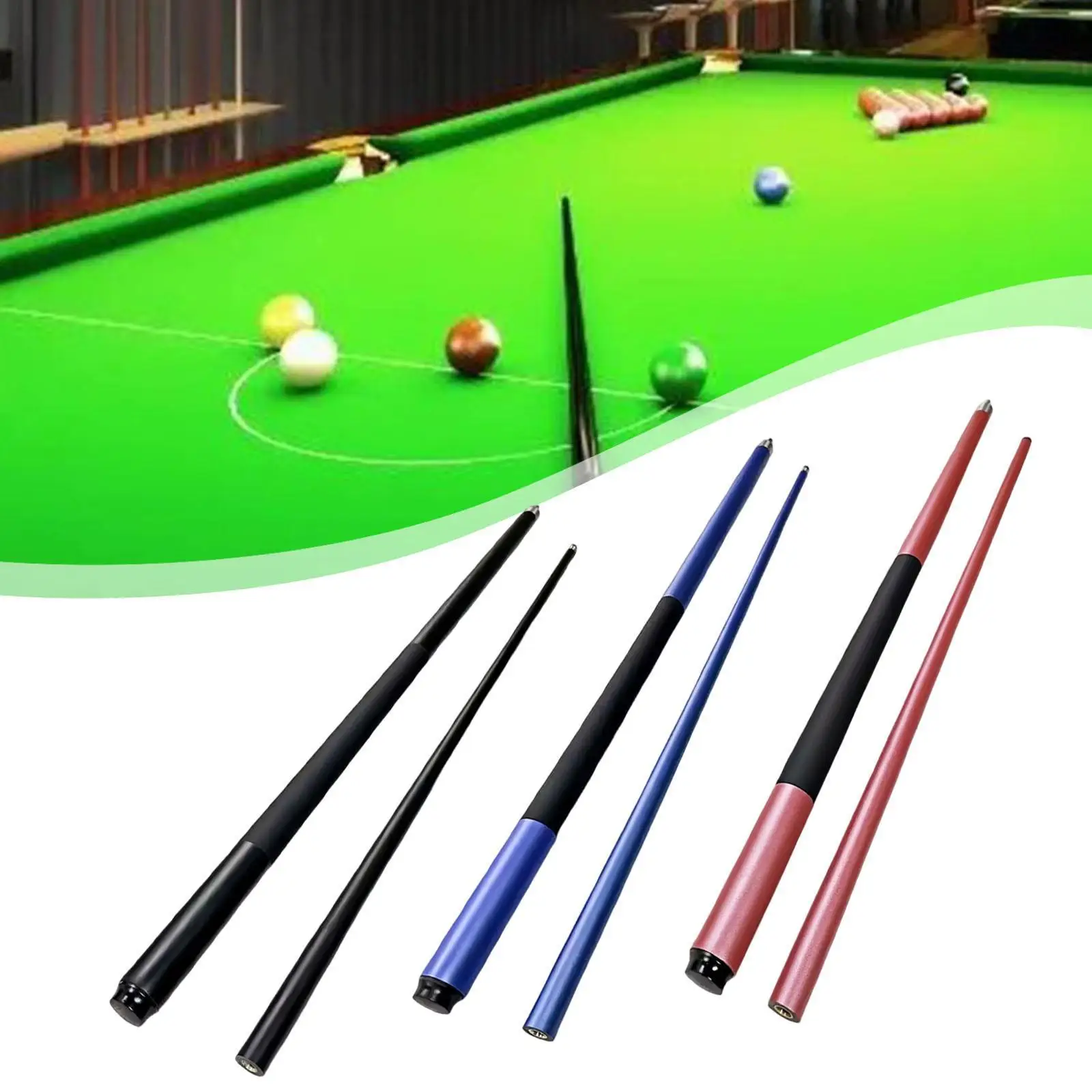 

58.66inch Billiard Cue Pool Table Sticks, Anti Slip Grip, Two Sections Pool Cue with 10mm Tip for Home Bar Practice
