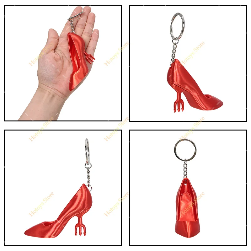 Fashion Red High Heel Keychain Mini 3D Shoe Shape Key Ring Women Bag Pendant Decor Car Key Holder Birthday Gift ﻿