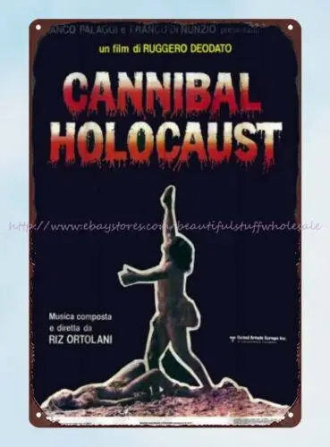 home kitchen pub Cannibal Holocaust 1980 Italian cannibal horror movie tin sign