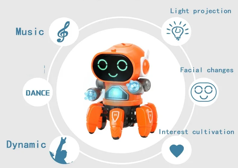 Robot elektronik, mainan anjing, menari, berjalan, binatang lucu, bayi 2 3 4 tahun, anak-anak belajar merangkak