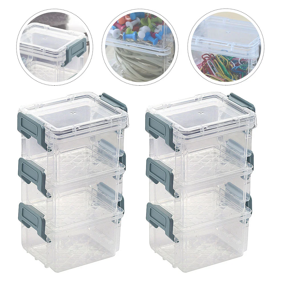 

6 Pcs Transparent Storage Box Desktop Case Drawer Container Plastic Jewelry Travel Drawers