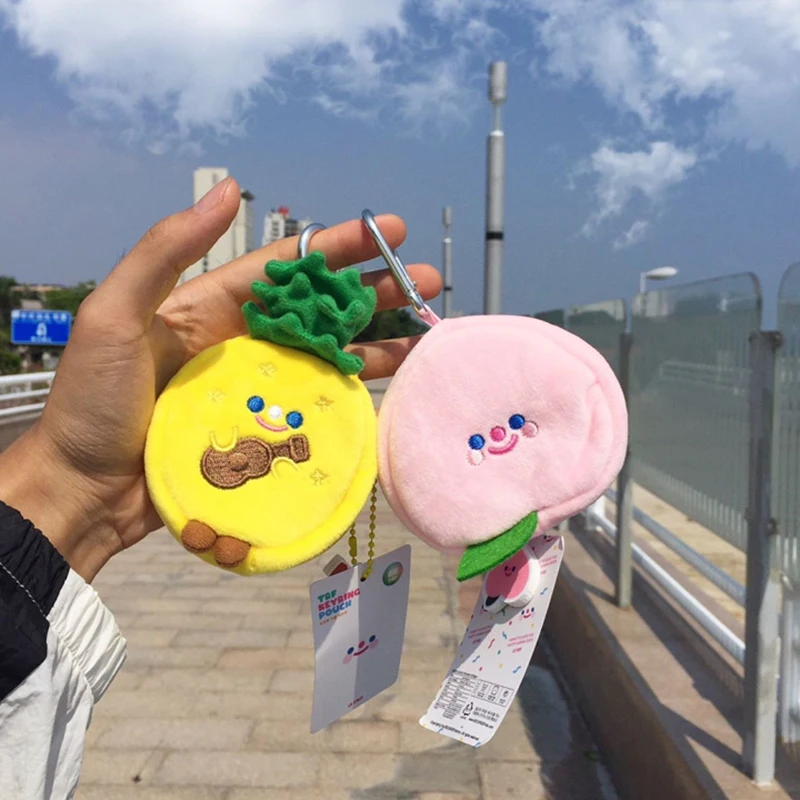 8*13CM New Girl Series Peach Pancake Pineapple Ice Cream Plush Doll Coin Purse Pendant Children Girls Cartoon Cute Birthday Gift