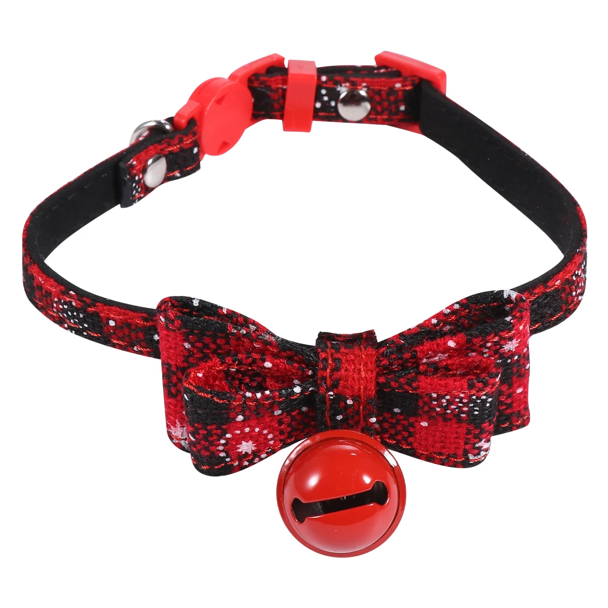 

Pet Collar Dog Cat Winter Flash Bells Red Holiday Puppy Kitten Adjustable Soft Comfortable Christmas Theme Pattern