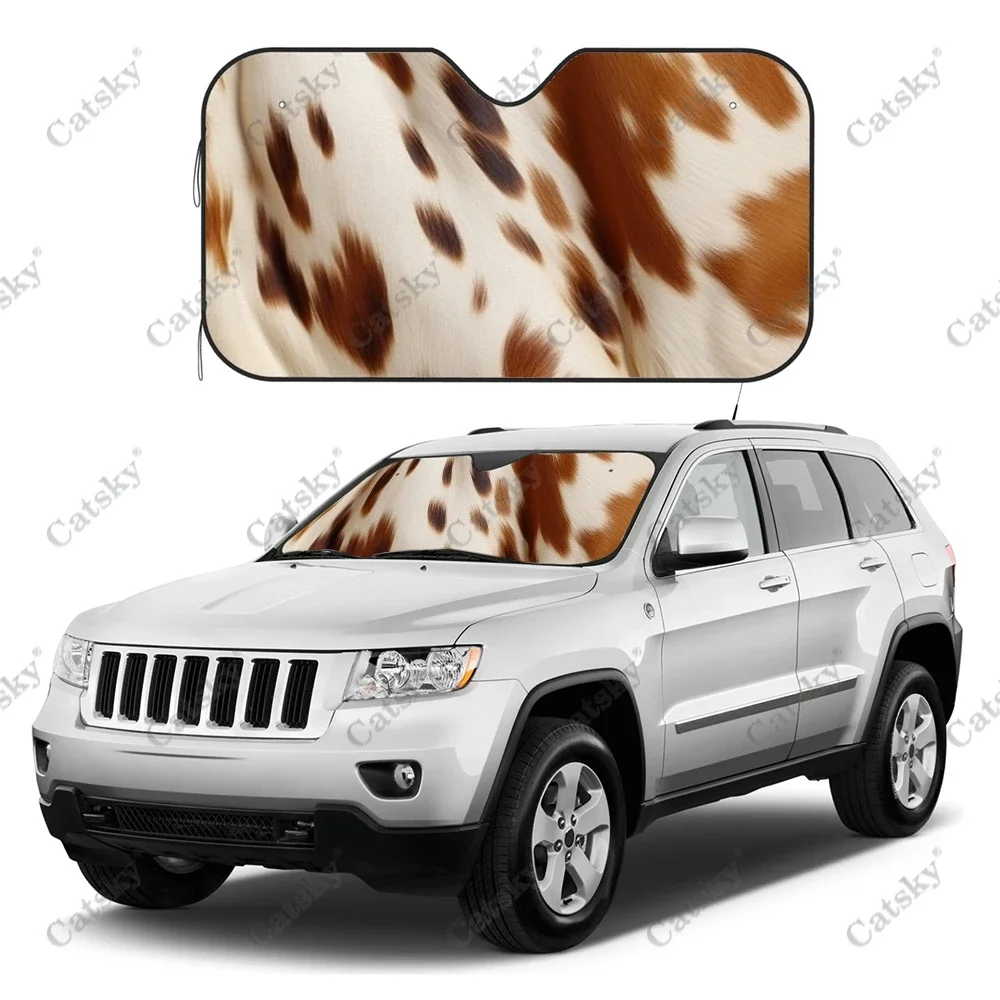 

Animal Spotted Cows Skin Car Windshield Sunshade, Front Auto Accessories Windshield Sun Shade Blocks Uv Rays Sun Visor Protector