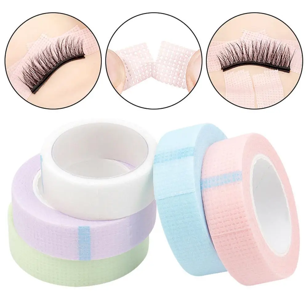 Rollo de cinta para pestañas, adhesivo de tela no tejida transpirable, herramienta de maquillaje para extensiones de párpados, 1 unidad