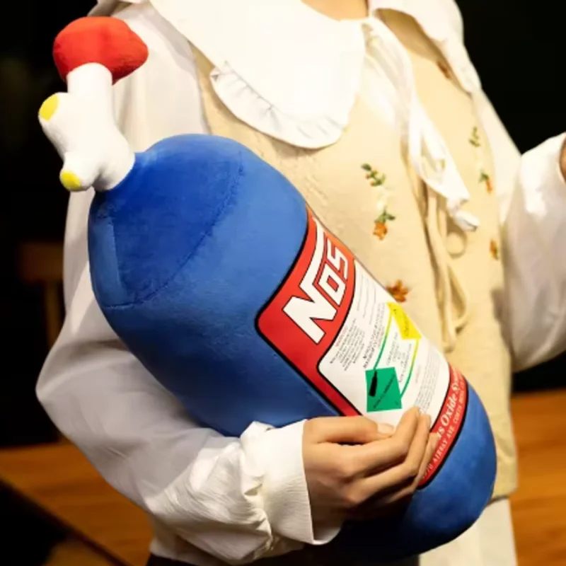 Creative NOS Nitrous Oxide Bottle New Plush Toys Pillow Stuffed Soft Turbo JDM Cushion Boy Gifts Car Decor Backrest Decoration
