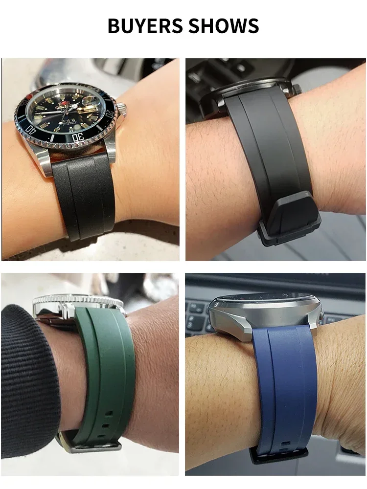Finely Crafted Quick Release Silicone Watchband for Casio Seiko Breitling Citizen Longines Waterproof Breathable Strap20 22 24mm