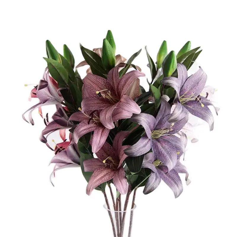 ONE Faux Long Stem Autumn Lily (3 Heads/Piece) 39