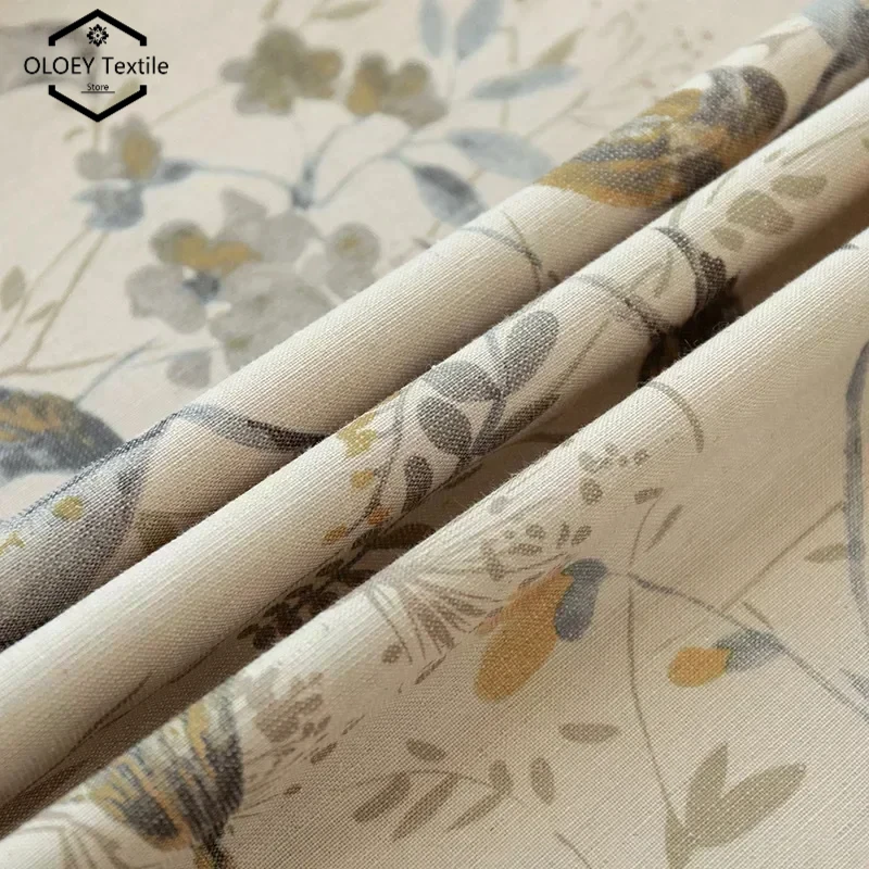 

Quality Custom Cotton Linen Curtains for Living Room Bedroom with Printed Bird Branches Retro Chinese Modern Drapes for Decor