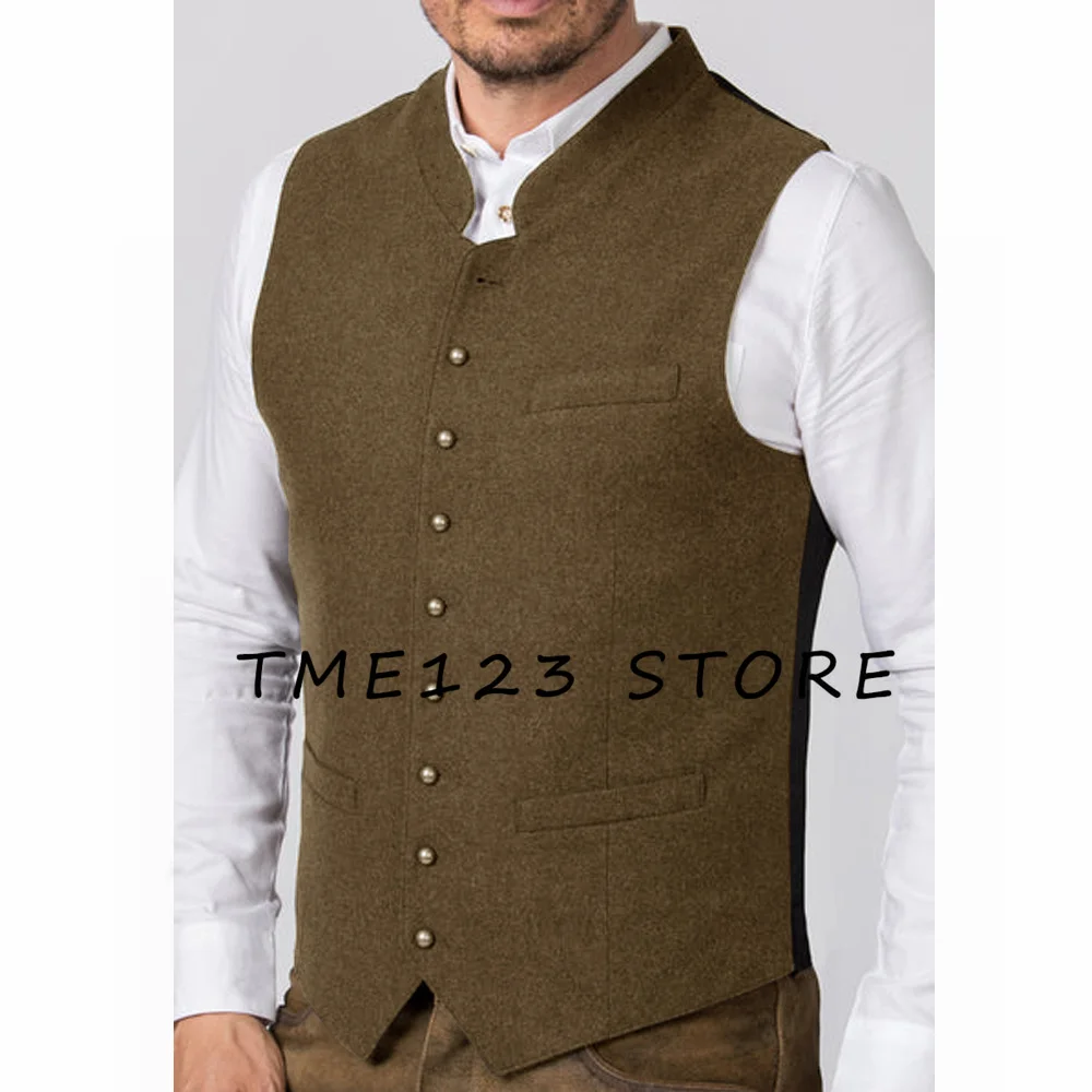 Vintage Men\'s Social Vest Men\'s New Herringbone Vest Business Solid Color Simple Sleeveless Vest Formal Man Vests Male Summer