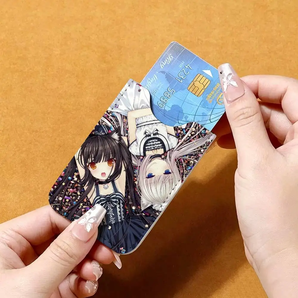 Anime Nekopara Light and thin mini bag small and portable bus card protective leather case for men and women