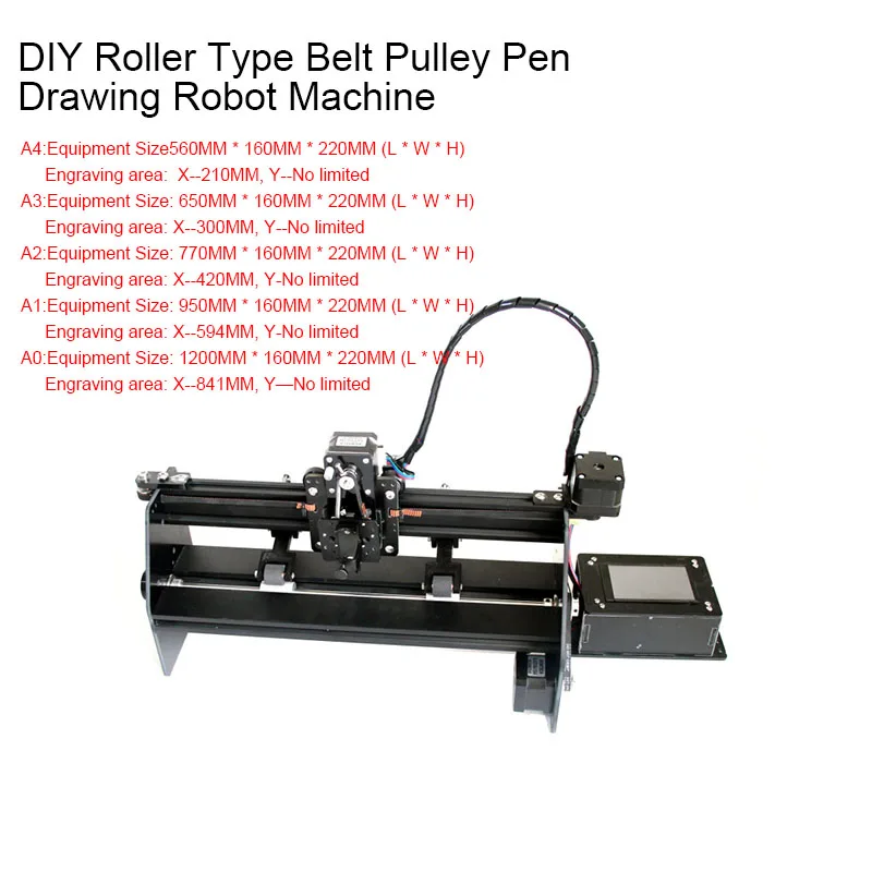 Desktop DIY Roller Type Belt Pulley Pen Drawing Robot Machine Lettering Plotter For Sketching Writing WPP-EPS32 Motherboard