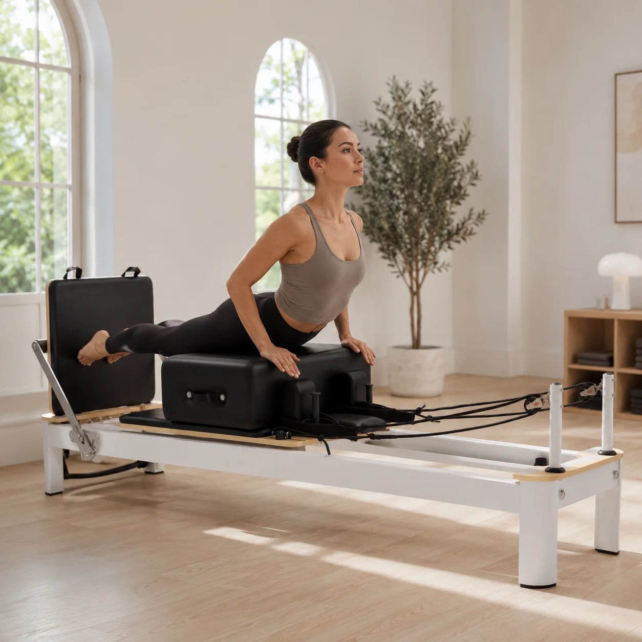 Extended‑Resistance Pilates Workout Bed,Latex Cords & Springs For Studio Fitness & Rehabilitation