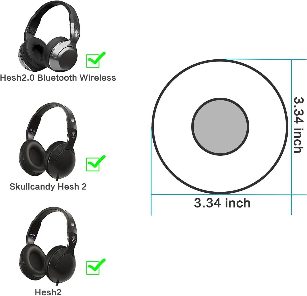 Сменные амбушюры Hesh 2,0, для Skullcandy Hesh Hesh 2, Bluetooth, беспроводные наушники, сменные амбушюры, чехол для ушей