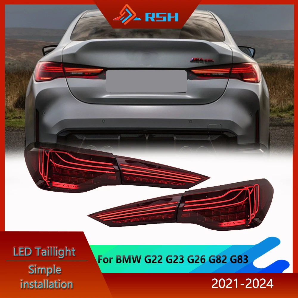 LED Taillight Assembly For BMW 2021-2024 4Series G22 G23 G26 G82 G83 M4 CSL Brake Backup Light Dynamic Rear Lamp Plug And Play