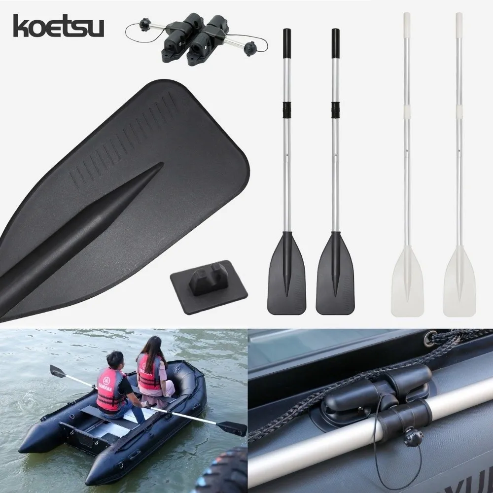 1/2PCS with Rod Set High Toughness Paddle Black White Nylon Water Marine Sports Oars Paddle Dinghy Detachable Hand Paddle