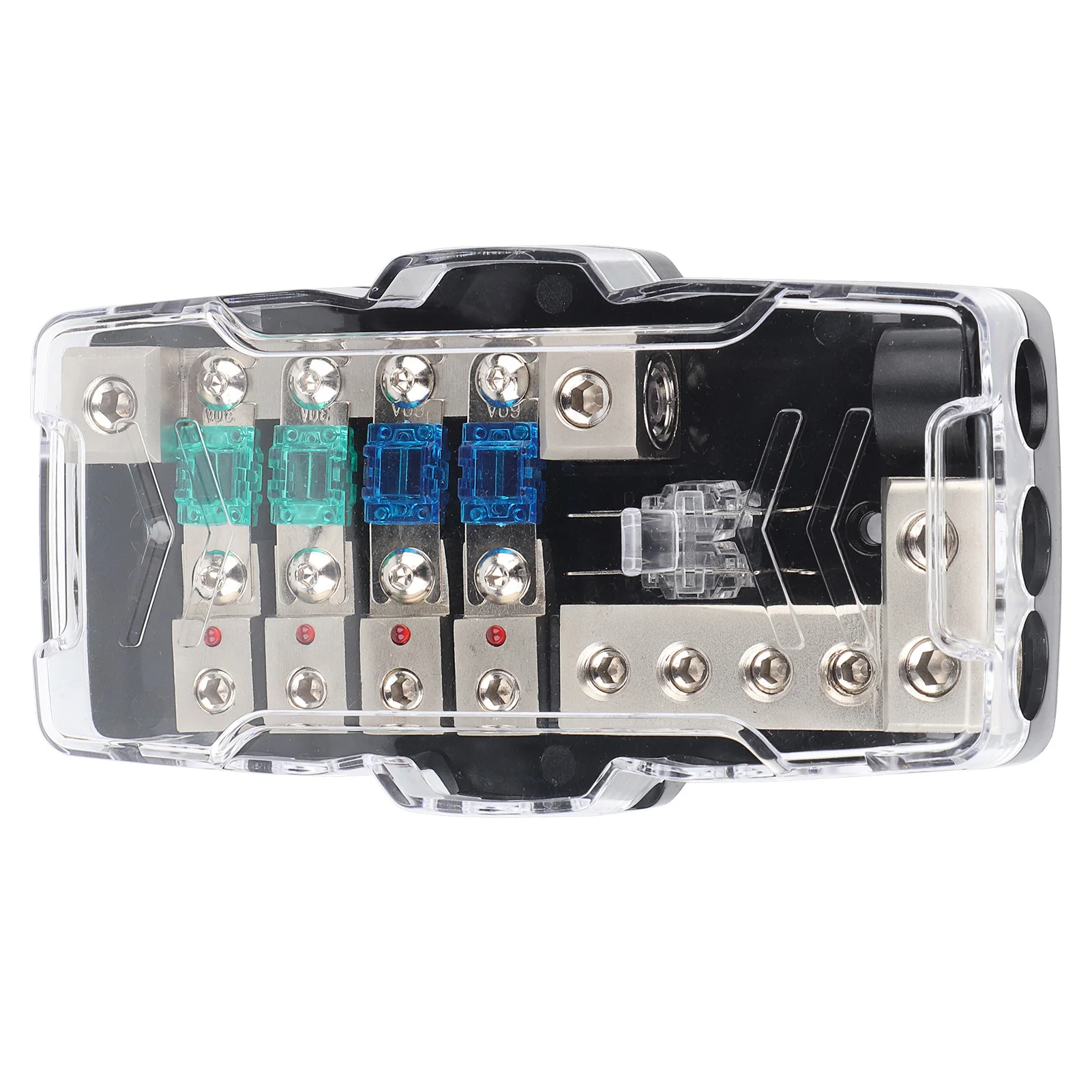 

Car Audio Stereo 4 Way Audio Distribution Block Fuse Box Boat Rv Truck Off‑Road Suv Atv Utv Marine Power Splitting Accessories